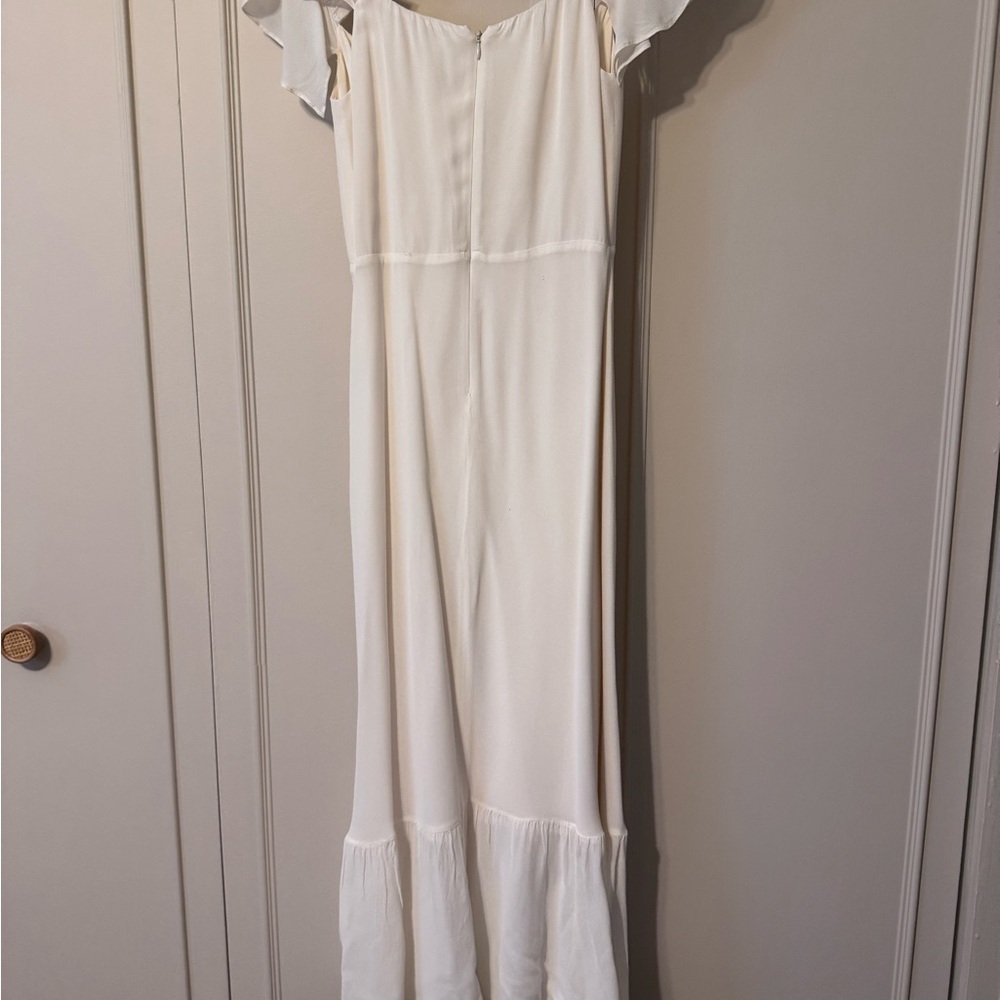 Reformation Butterfly Dress in Cream Strapless Off-the-Shoulder - Picture 7 of 9